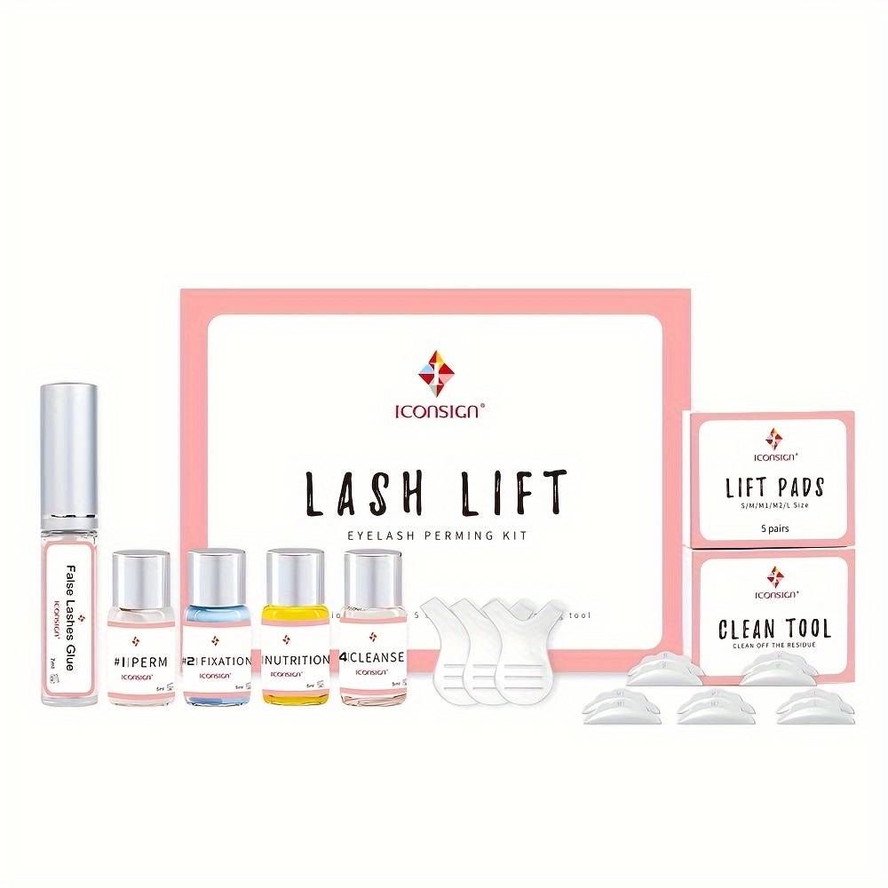 TEMU Iconsign Lash Lift Kit, Professional Salon Semi-permanent Curling Eyelash Perm Kit With Lash , Eye Gel Pads And Brushes