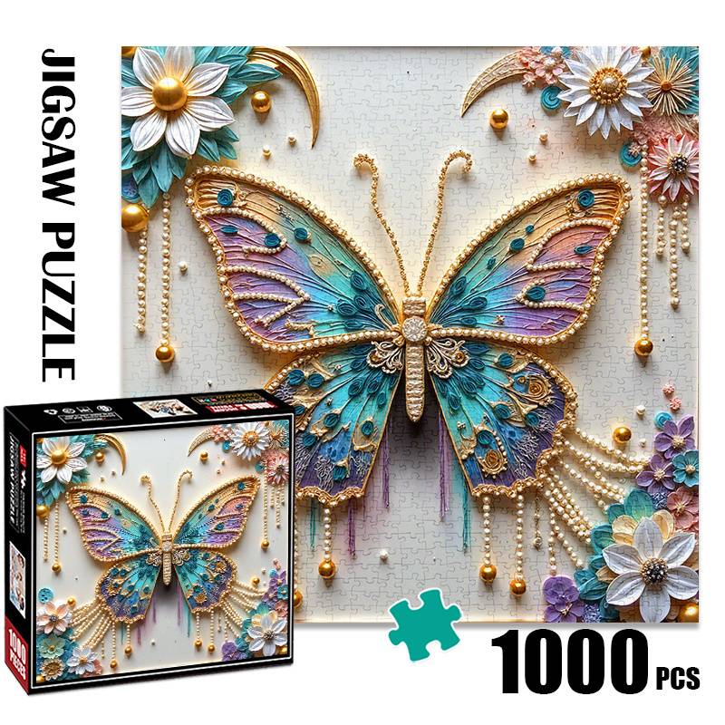 Pearl 1000pcs Paper Jigsaw Puzzle, Large Puzzle Toy, Exquisite Game Gift, Family Interactive Game, Diy Decoration, Brain-challenging Holiday Gift