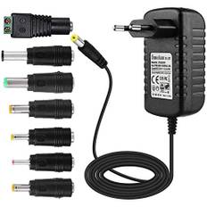 EFISH DC 12V 2A 24W Netzteil,Netzstecker für 12V kleine elektronische Geräte,CCTV-Kamera,WLAN-Router,Hub,LED-Streifen,Telekom,Speedport,Scanner,Schalter,Türklingel+7 Verschiedene DC-Stecker