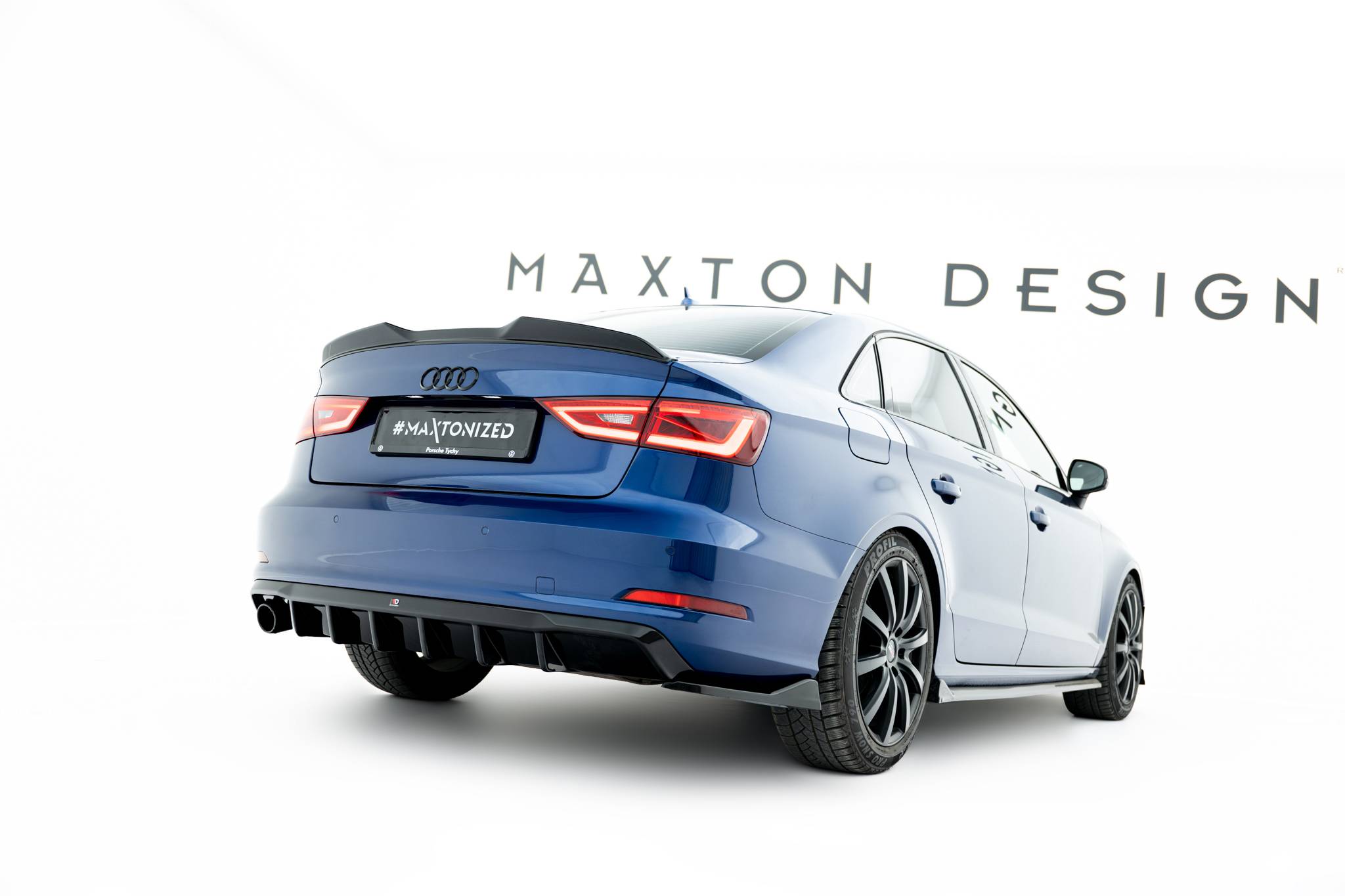 Audi A3 Sedan 8V (Version with single exhaust tips on one side) 2013-2016 Diffuser Maxton Design