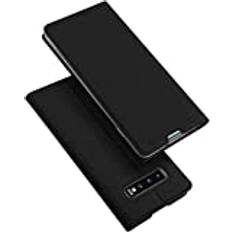 DUX DUCIS fodral för Samsung Galaxy S10 Plus, Ultra Fit Flip Folio läderfodral med [Kickstand] [kortplats] [magnetisk stängning] för Samsung Galaxy S10 Plus (Svart)