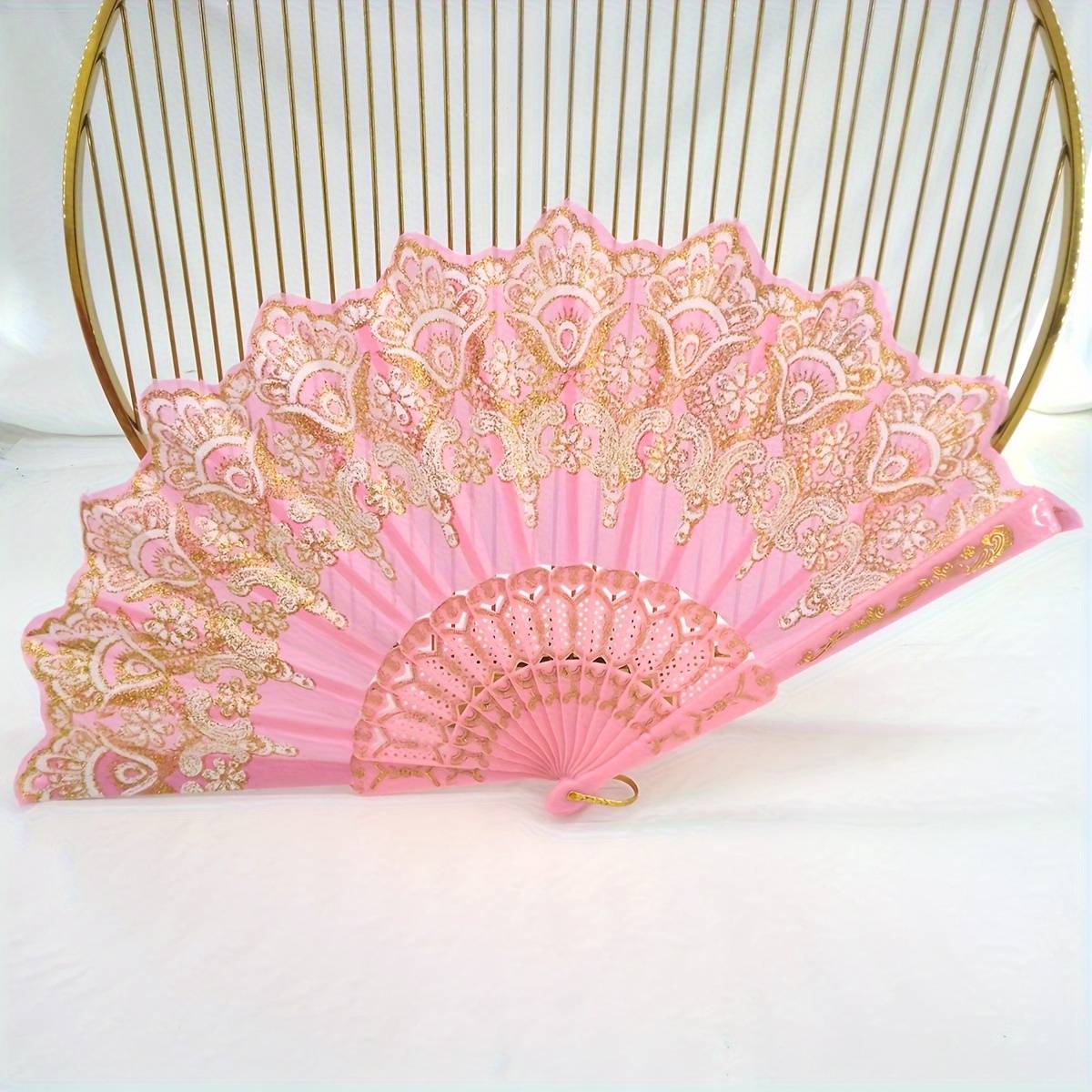 1/3pcs Flower Folding Fan Chinese Folding Fan Flower Pattern Folding Fan Retro Fan Handheld Wedding Dance Party Decoration Mother's Day Gift