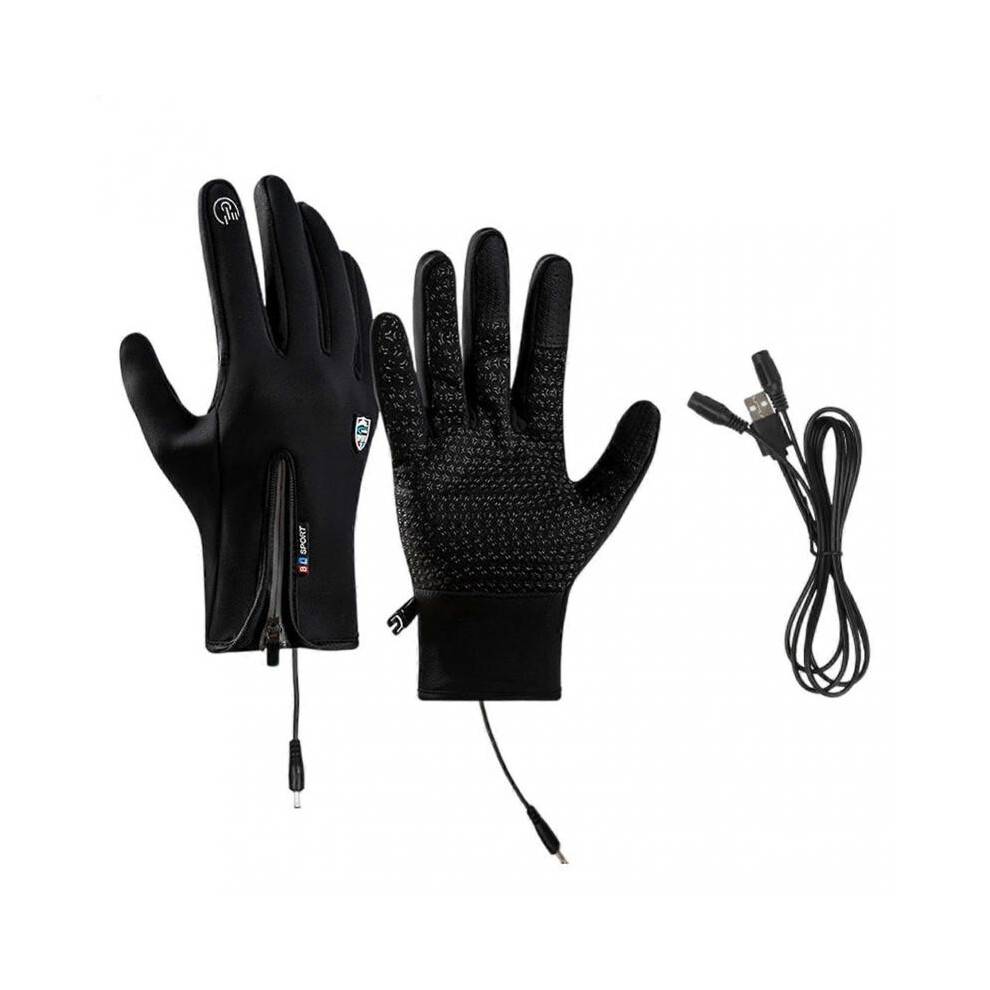 USB Heated Gloves for Men Women, Winter Touchscreen Heating Gloves, Ski Heated Glove, Touchscreen Warming Gloves, Hand Warmer Black XL