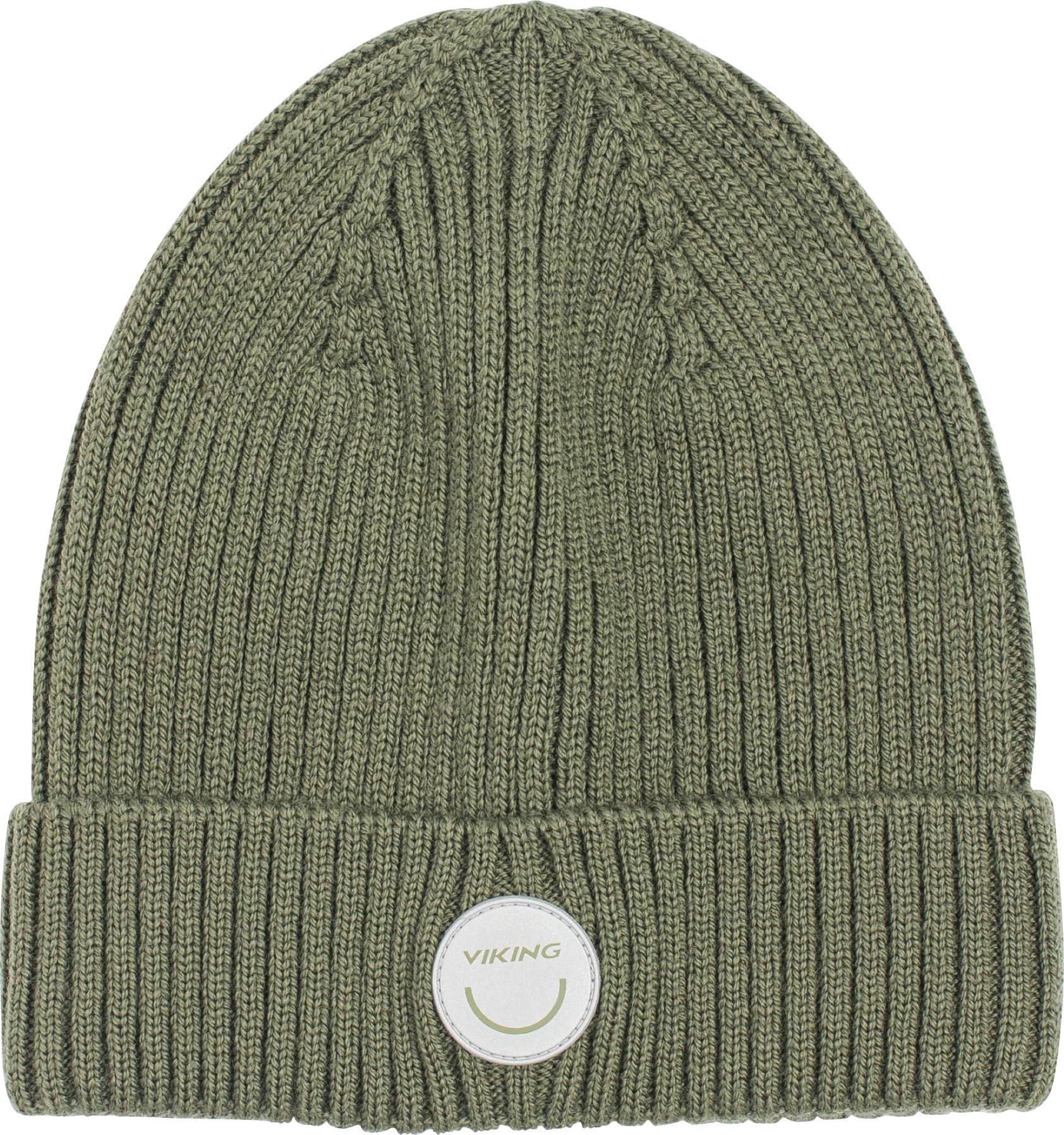 Viking Footwear Kids' Play Wool Rib Beanie Olive, 46-48
