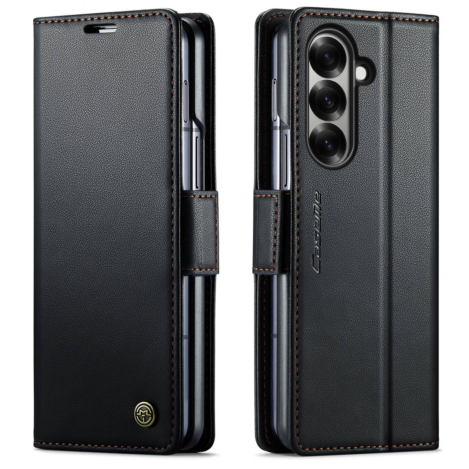 CaseMe Samsung Galaxy Z Fold 7 Slimmat RFID-plånboksfodral, Svart