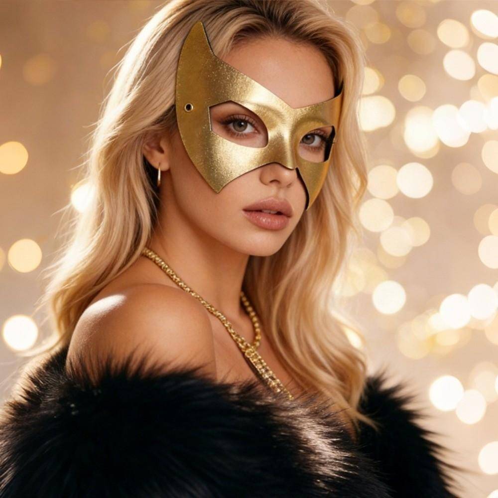 Handsome Half Face Mask Gothic Style Cosplay Mask Party Prop Venice Mask  Cosplay Costume violett