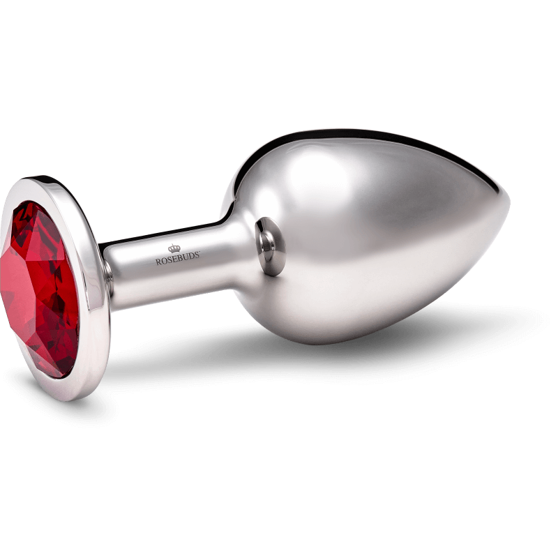 Rosebuds™ | Weighted Metal Anal Plug | Stainless Crystal L - Silver (OS)