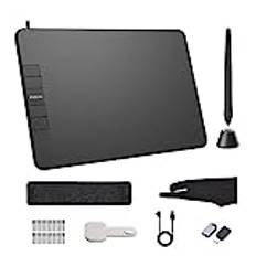 PN640 Graphics Drawing Tablet 6 x 4 inch Active Area 8192 Levels Pressure Tilt Function Art Animation Drawing Board with Battery-free Stylus 28 Pen Nibs Compatible with Windows Mac OS JIANNI