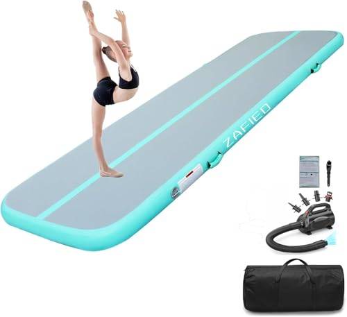 Airtrack, gymnastikmatta 3/4/5/6 m, uppblåsbar tumblingmatta med pump, träningsmatta, fitnessmatta, yogamatta för hemmet, utomhus