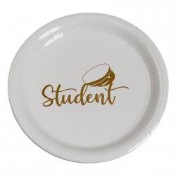 Papperstallrikar Student Guld 18 cm 8-pack
