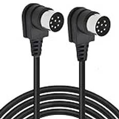 HUHANGGod Dual 90 graders vinkel stor 8-stifts din kontakt för manlig högtalare ljudkabel, 2 x 90 graders Din 8-stifts förlängningskabel för Bang och Olufsen B&O PowerLink BeoLab (5 meter)