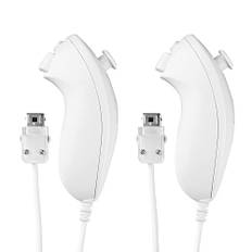 Aukuoy 2-Pack Nunchuk Controller für Wii, Remote Nunchuk Jostick Game Controller Kompatibel mit Nintendo Wii und Wii U Videospiel Gamepads
