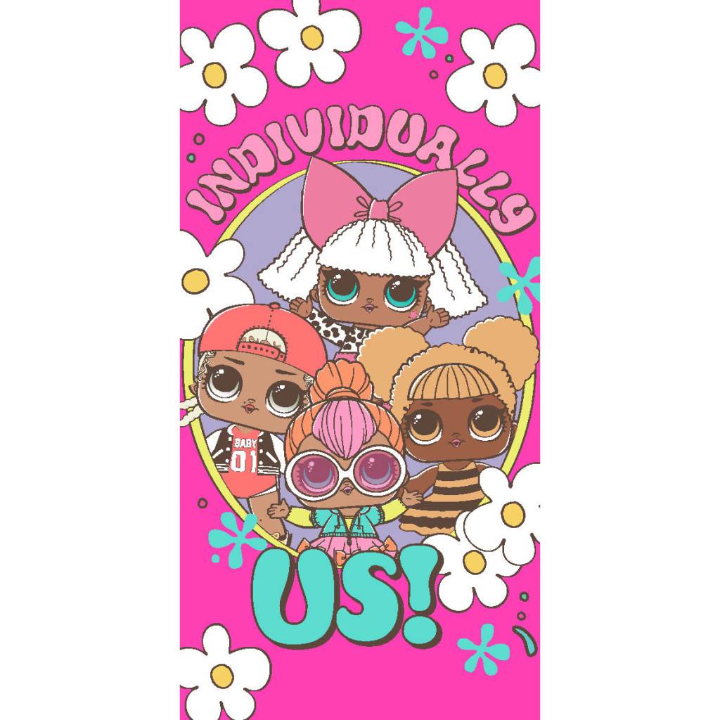 LOL Surprise Flowers badhandduk, strandhandduk 70x140 cm