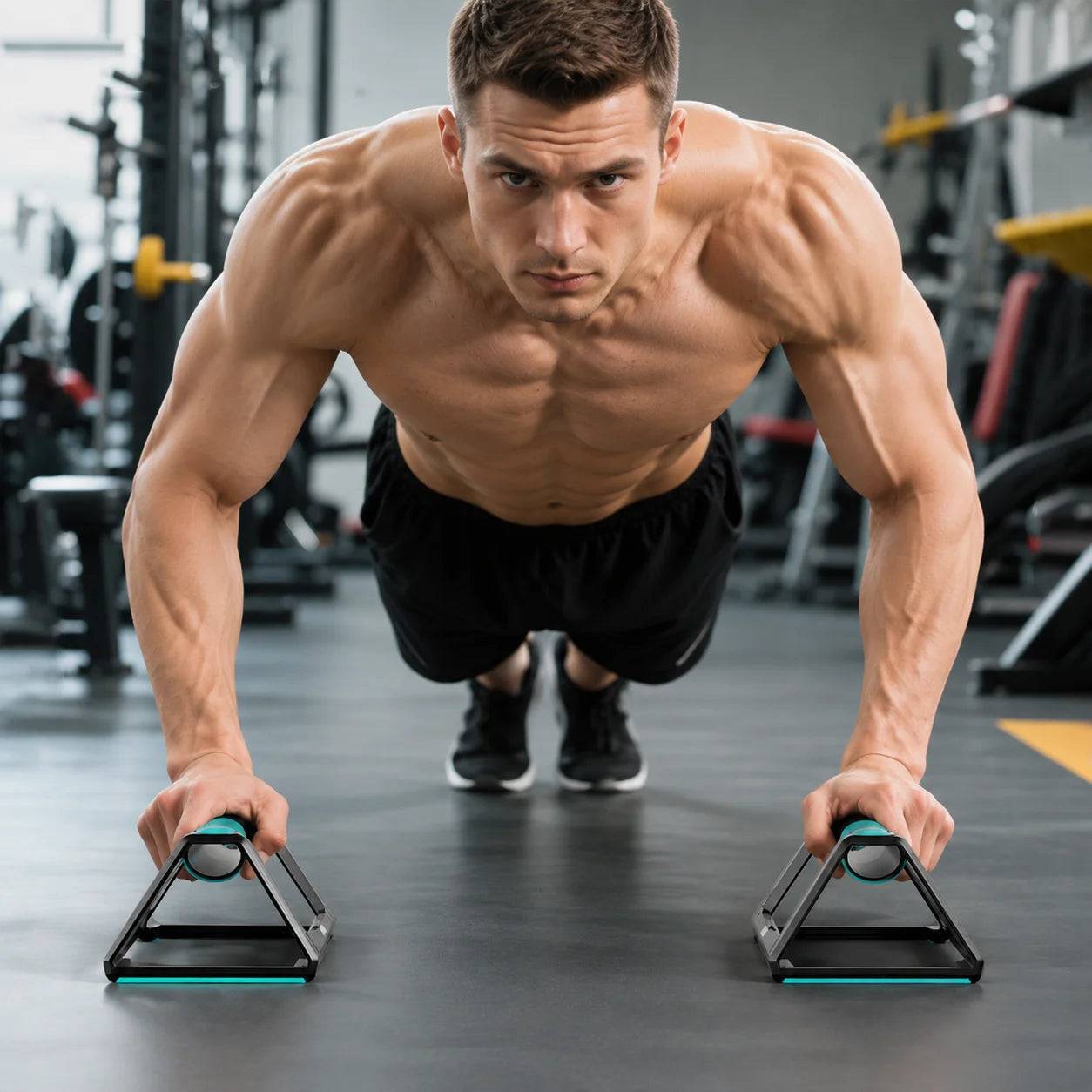 Ergonomic Push Up Bars, Wrist Friendly Push Up Handles, Non Slip Stands for Chest Shoulder Arms, Home Gym Workout - 2pcs