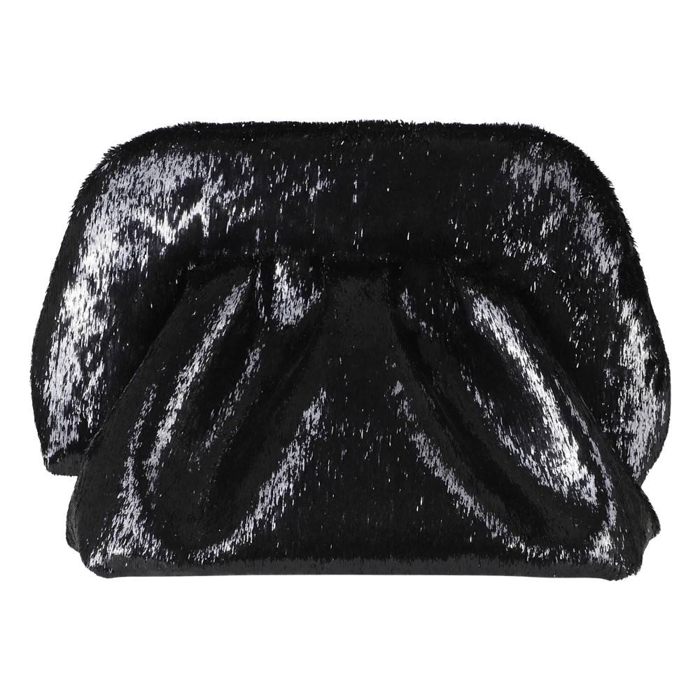 THEMOIRè Bios Small Soft Lurex Håndtaske - Tasker - Dame - Sort - ONE SIZE - Uld