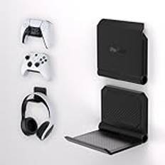 PlayVital 2st FOLD Väggfästeshållare för ps5/för ps4 Hörlursställ för Xbox Series X/S, för Switch Pro, för Xbox Wireless Headset, för Pulse 3D Headset-Svart