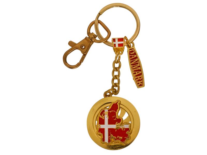 Nøglering Danmarkskort Spinner
