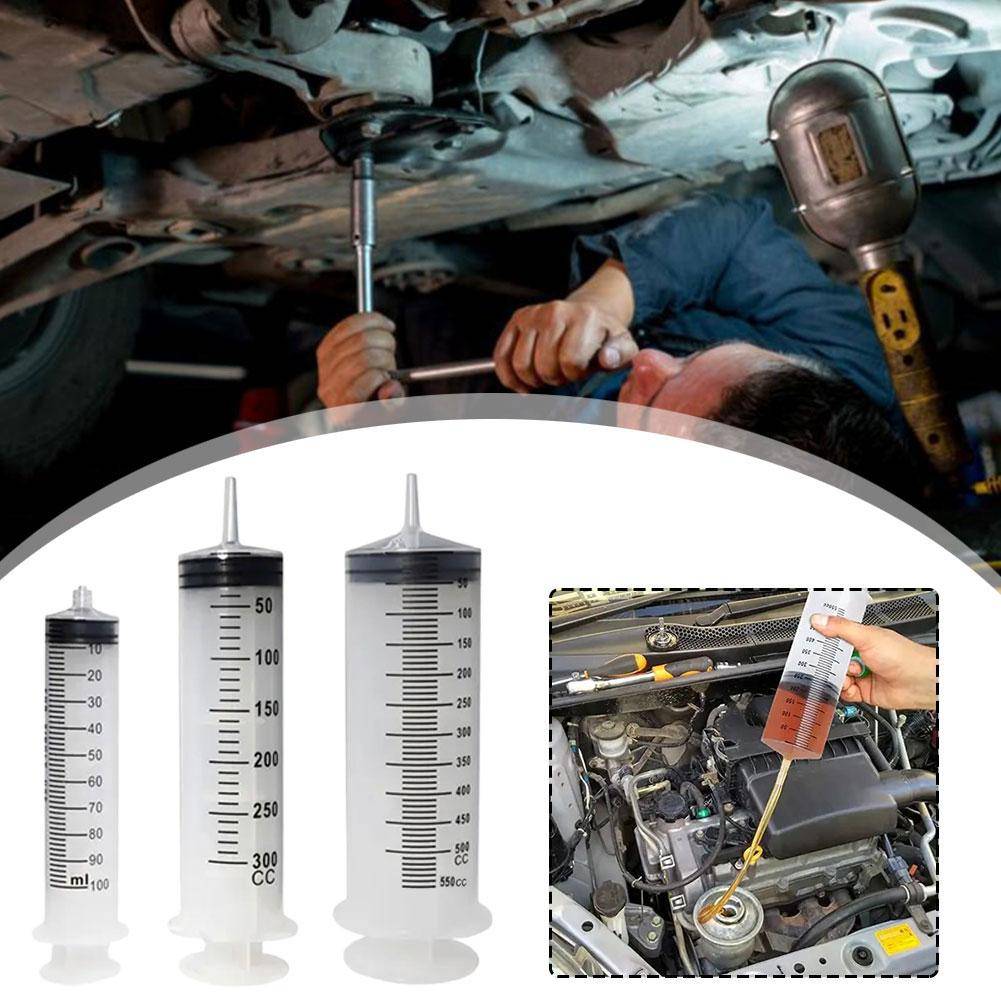 100ml-550ml Stor Kapacitet Spruta Sprutor Återanvändbar Pump Mätning 1m Slang Husdjursmatning Stor Spruta Vätske Lavemang Lim Fyllning