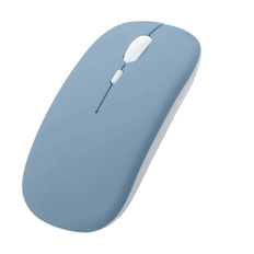 Trådlös Bluetooth-mus för bärbar dator och iPad, kompatibel med iPhone (IOS13.1.2 och senare), ljudlös minimus kompatibel med Android/Windows/Linux (d - dimma blå (En-Storlek)
