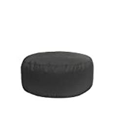 Bruni Pouf Sittpall M i grått – rund sittpuff, inomhus och utomhus som fotpall, yogasittkudde, meditationskudde, tillverkad i Tyskland