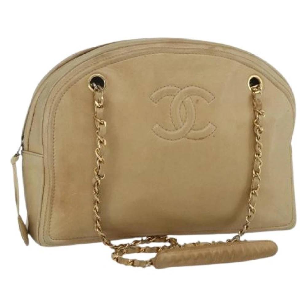 Chanel Vintage Pre-owned Læder Skuldertaske - Vintage - Dame - Beige - ONE SIZE - Uld