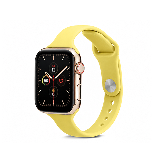 Apple Watch (38/40/SE/41/42mm) - ICON™ Tynd Classic Silikone Rem - Gul
