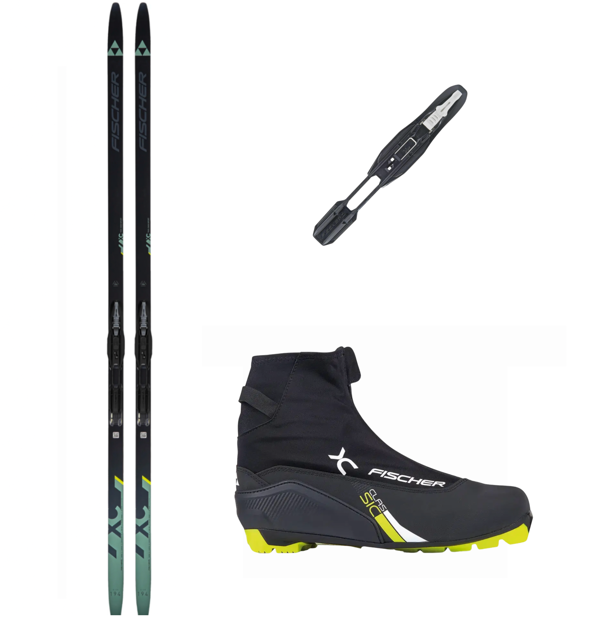 Fischer Twin Sport Skin längdpaket med bindning och pjäxor - 188