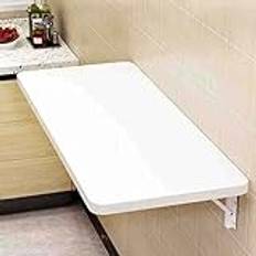 Datorskrivbord, hopfällbart väggmonterat med lock, robust hyllställ, bänkbord för kök, matsal, kontor, tvättstuga, 30 x 50 cm, vit