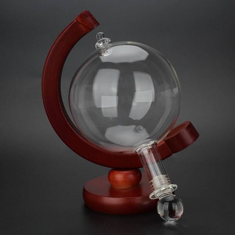 Globe whisky karaff vinluftare glas vinflaska med hållare ställ alkohol vodka sprit dispenser hällare barware 500ml