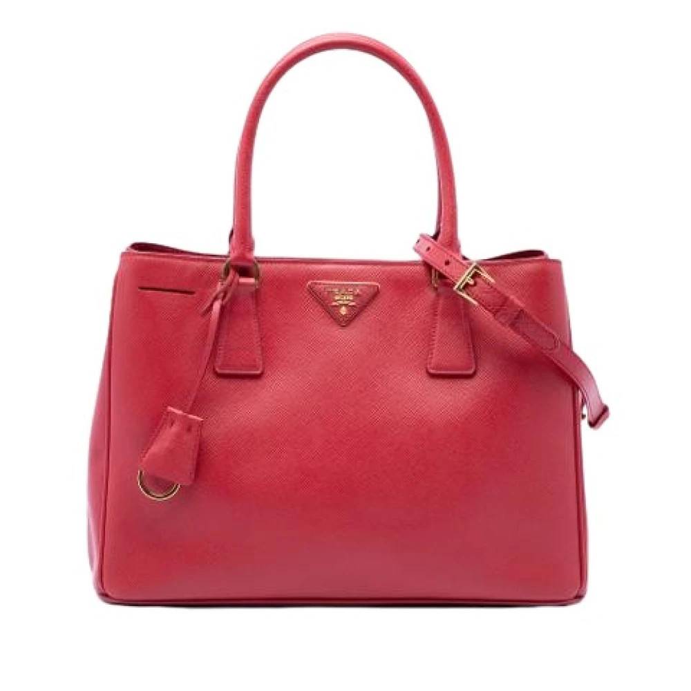 Prada Vintage Pre-owned Galleria Tote Bag - Vintage - Dame - Rød - ONE SIZE - Uld