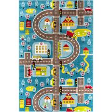 TEPPI Trafikmatta f�r barn, rektangul�r - flerf�rgad polypropen och jute (120x170)
