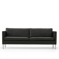 Mogens Hansen MH2614 Sofa Læder Sort/Børstet Stål (Frej 18)