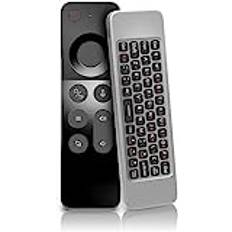 Irfora Smart TV-fjärrkontroll, W3 2,4G Air Mouse trådlöst tangentbord röststyrning IR-inlärningsfjärrkontroll 6-axlad rörelsedetektering fjärrkontroll universal för smart TV Android TV-box PC
