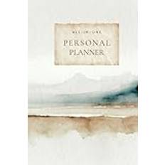 All-In-One Personal Planner | 4-Month Daily Planner & Organizer | UNDATED | 6 x 9 | Hardcover: Style: Watercolor Nature Scene