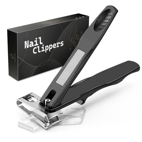 FERYES 360° roterande nagelklippare för seniorer, fingernagelsax med långt handtag för män och kvinnor, ergonomiska EZ grepp tånagelklippare för tjocka naglar