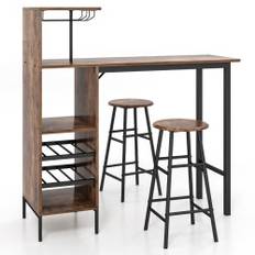 3-delad barbord & stolset Industriellt pubbord & pall kaffe