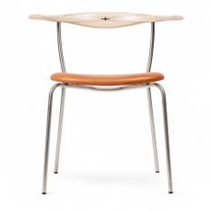 PP Möbler - PP701 Minimal Chair - Valnöt lädersits - Ask såpad - Matstolar - Hans J. Wegner - Träfärgad - Trä