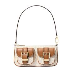Michael Kors, Väskor , Dam, ONE Size, Vanilla/Acorn Konvertibel Pouchette Väska