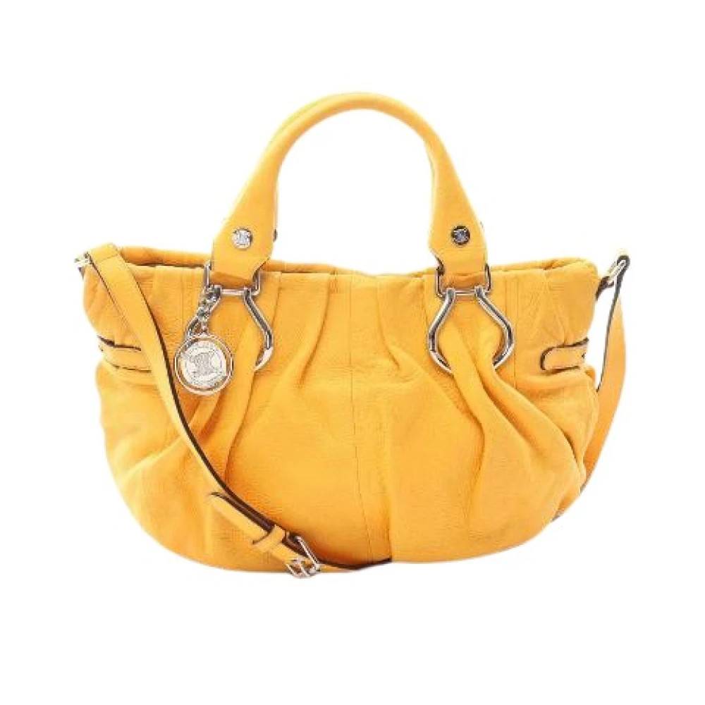Celine Vintage Pre-owned Pillow Leather 2way Bag - Vintage - Dame - Gul - ONE SIZE - Uld