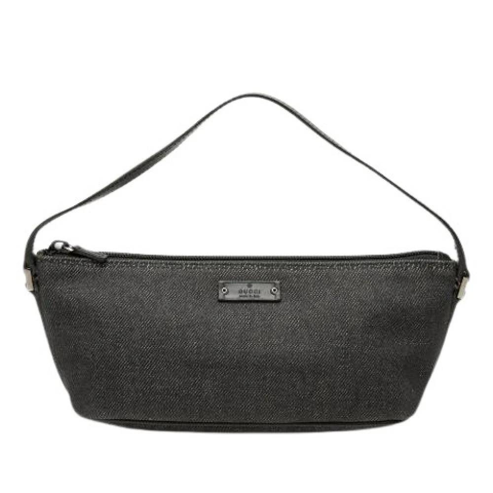 Gucci Vintage Pre-owned Mini Skuldertaske i Denim - Vintage - Dame - Sort - ONE SIZE - Uld
