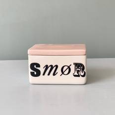 Smørboks - lyserødt låg
