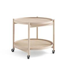 Brdr. Krüger Bølling bakkebord 60 cm. - bøg ubehandlet, bakke 1: ubehandlet bøg / bakke 2: cognac/sort