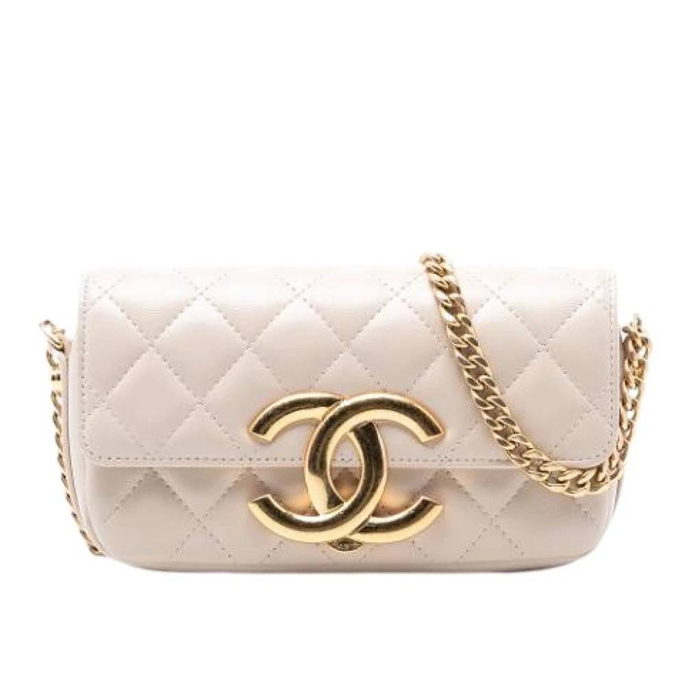 Chanel Vintage Pre-owned Mini Crossbody Taske - Vintage - Dame - Beige - ONE SIZE - Læder