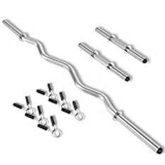 WINNOW Curl Bar EZ Barbell-kit skivstång och hantelhandtag för tyngdlyftning och styrketräningsstänger skivstång för höfttryck, knäböj och lungor för gym och hem