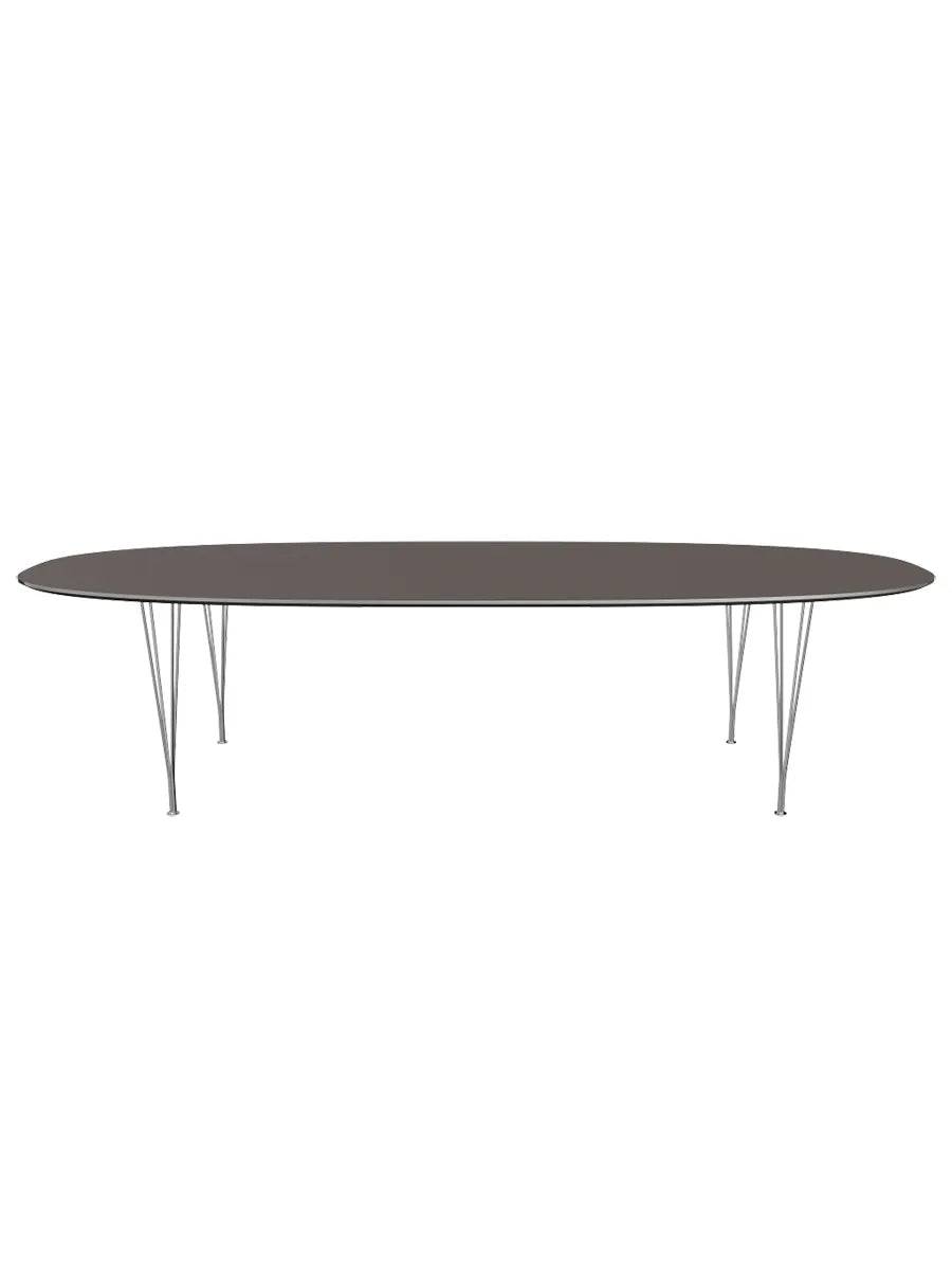 Piet Hein B617 Superellipse spisebord, 300 x 130 cm fra Fritz Hansen Grå laminat m. alukant - Jacobsen Plus