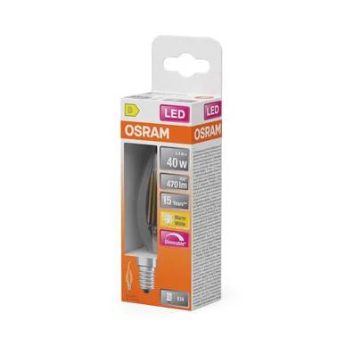 OSRAM LED Krone Bøjet 40 Dæmpbar Klar 3,4W 827 E14 4099854443817