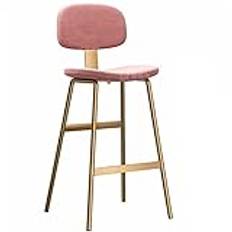 WHOJA Barstol 65/75 cm köksbänkspallar modern sammet stoppade matstolar för kök, bistro, kaffebarmöbler barstolar set (storlek: 65 cm, färg: rosa)