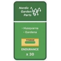 30 x Endurance Knive til Husqvarna Robotplæneklipper Titanuim 0,75mm 595 08 44-01 (61-066) inkl. Skruer