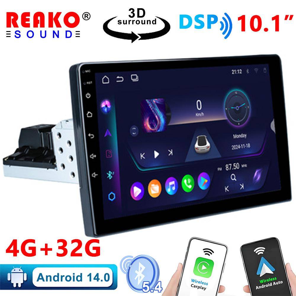 Android 14 Bilradio Multimediaspelare Autoradio Carplay äkta 1 Din Universell Huvudenhet Bil Ljud Stereo Bil GPS Navigation WIFI DSP
