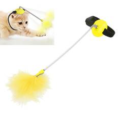 Halsbånd Kat Teaser Fjer Halsbånd Kat Legetøj med Selvkørende Hals Interaktiv Teaser Yellow